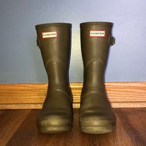 Army Green Short Hunter Rain Boots